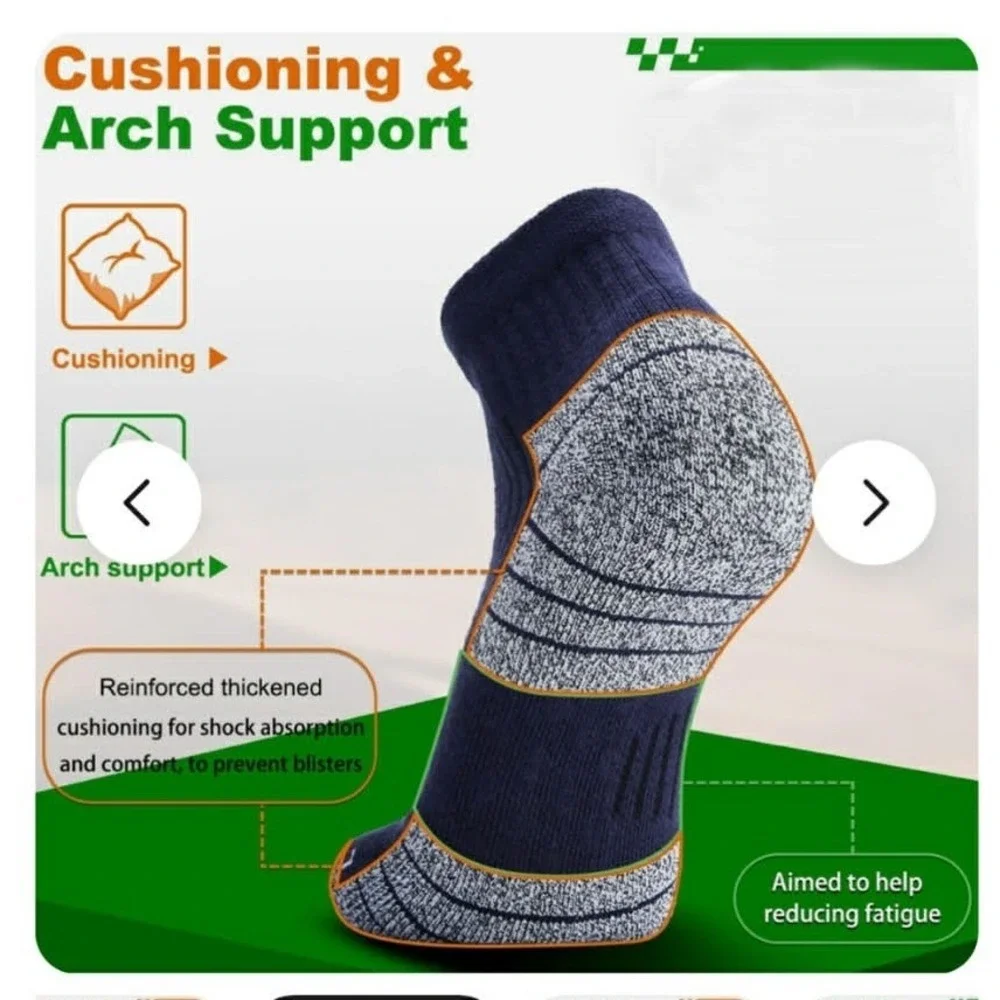 NSRRUN Turtle Wool Compression 4 Pack Running‎ Socks XL Cushioning Arch Support